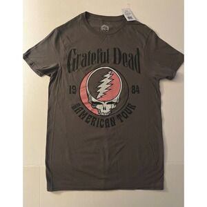 NEW Classic Style GRATEFUL DEAD Stealie SKULL 1984 TOUR Gray T-Shirt Mens Size S